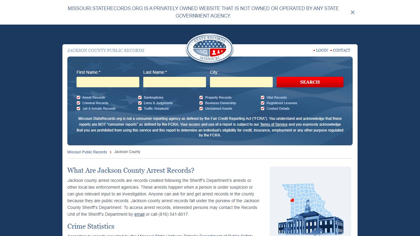 Jackson County Arrest, Court, and Public Records | StateRecords.org